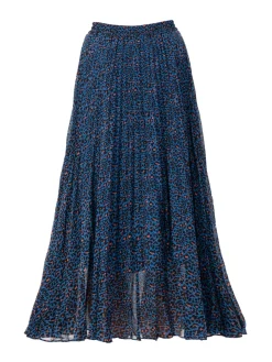 Jolie Moi Animal Print Chiffon Skirt, Blue Animal