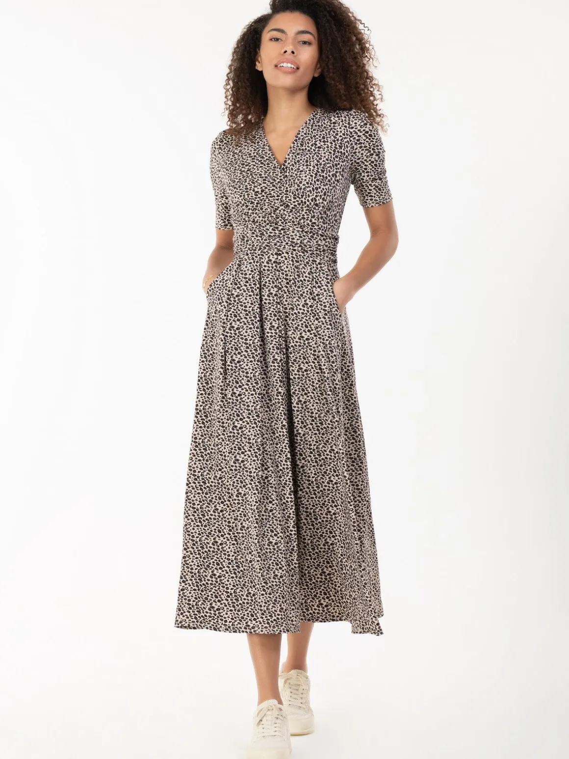 Jolie Moi Beatrice Animal Print Jersey Maxi Dress, Neutral Animal