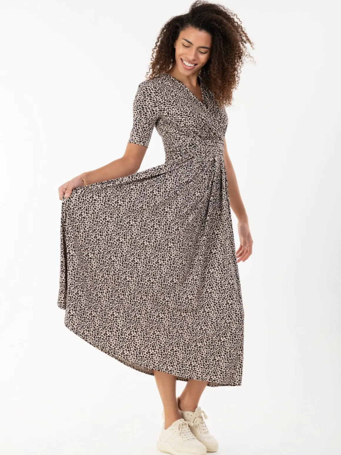 Jolie Moi Beatrice Animal Print Jersey Maxi Dress, Neutral Animal
