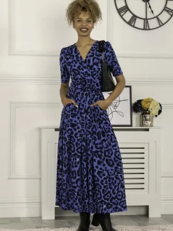 Jolie Moi Beatrice Jersey Maxi Dress, Blue Animal