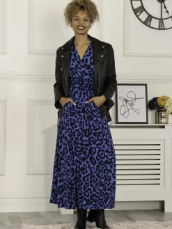 Jolie Moi Beatrice Jersey Maxi Dress, Blue Animal