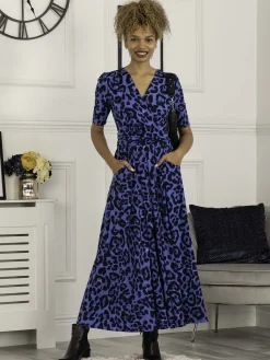 Jolie Moi Beatrice Jersey Maxi Dress, Blue Animal