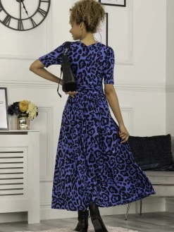 Jolie Moi Beatrice Jersey Maxi Dress, Blue Animal