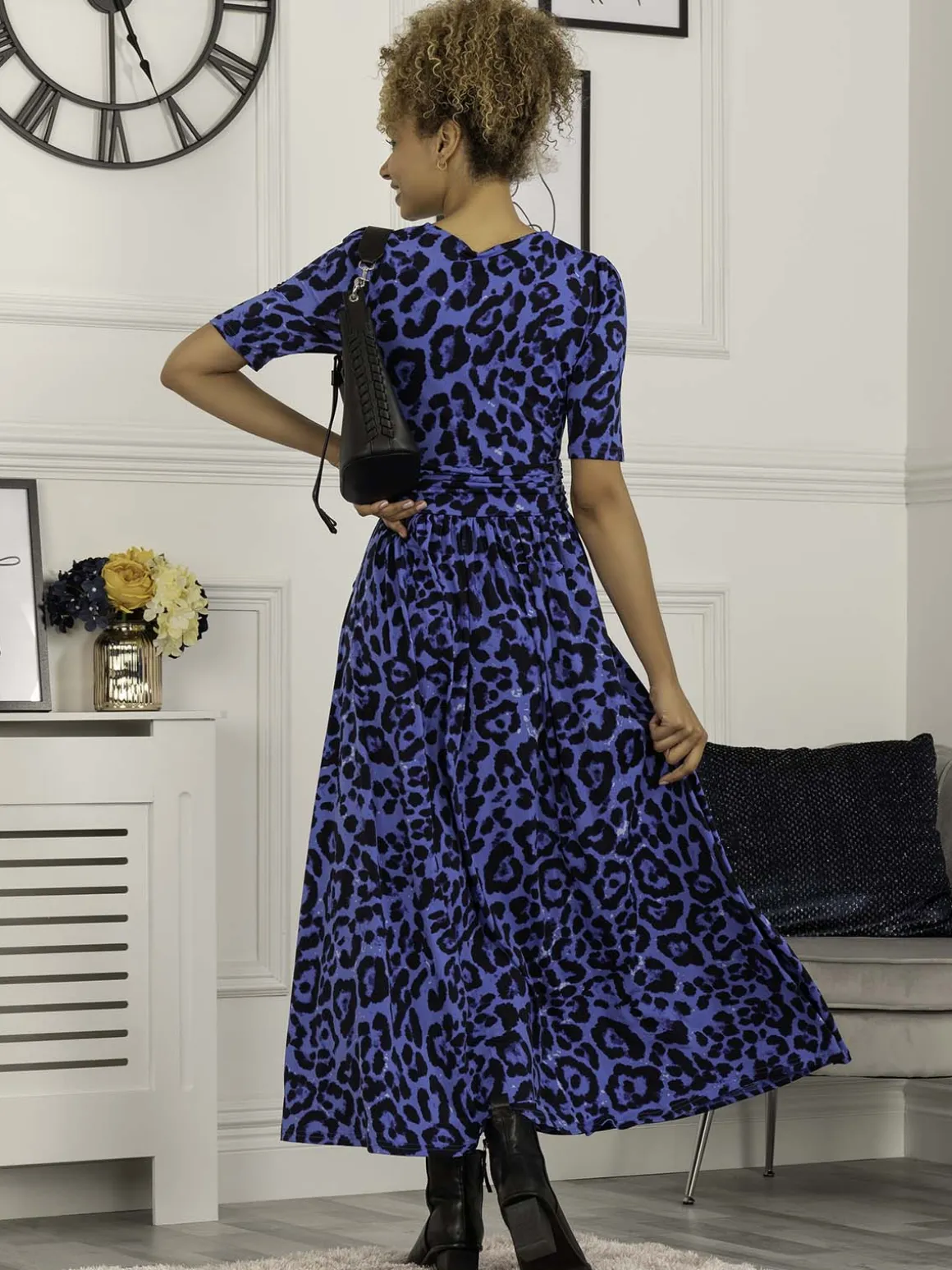Jolie Moi Beatrice Jersey Maxi Dress, Blue Animal