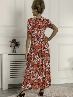 Jolie Moi Beatrice Jersey Maxi Dress, Red Floral