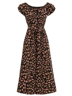 Jolie Moi Brittany Animal Print Jumpsuit, Black/Animal