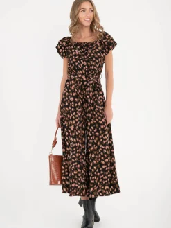 Jolie Moi Brittany Animal Print Jumpsuit, Black/Animal