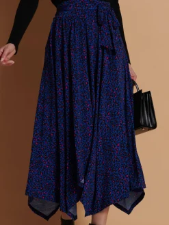 Jolie Moi Cady Animal Print Maxi Skirt, Blue Animal