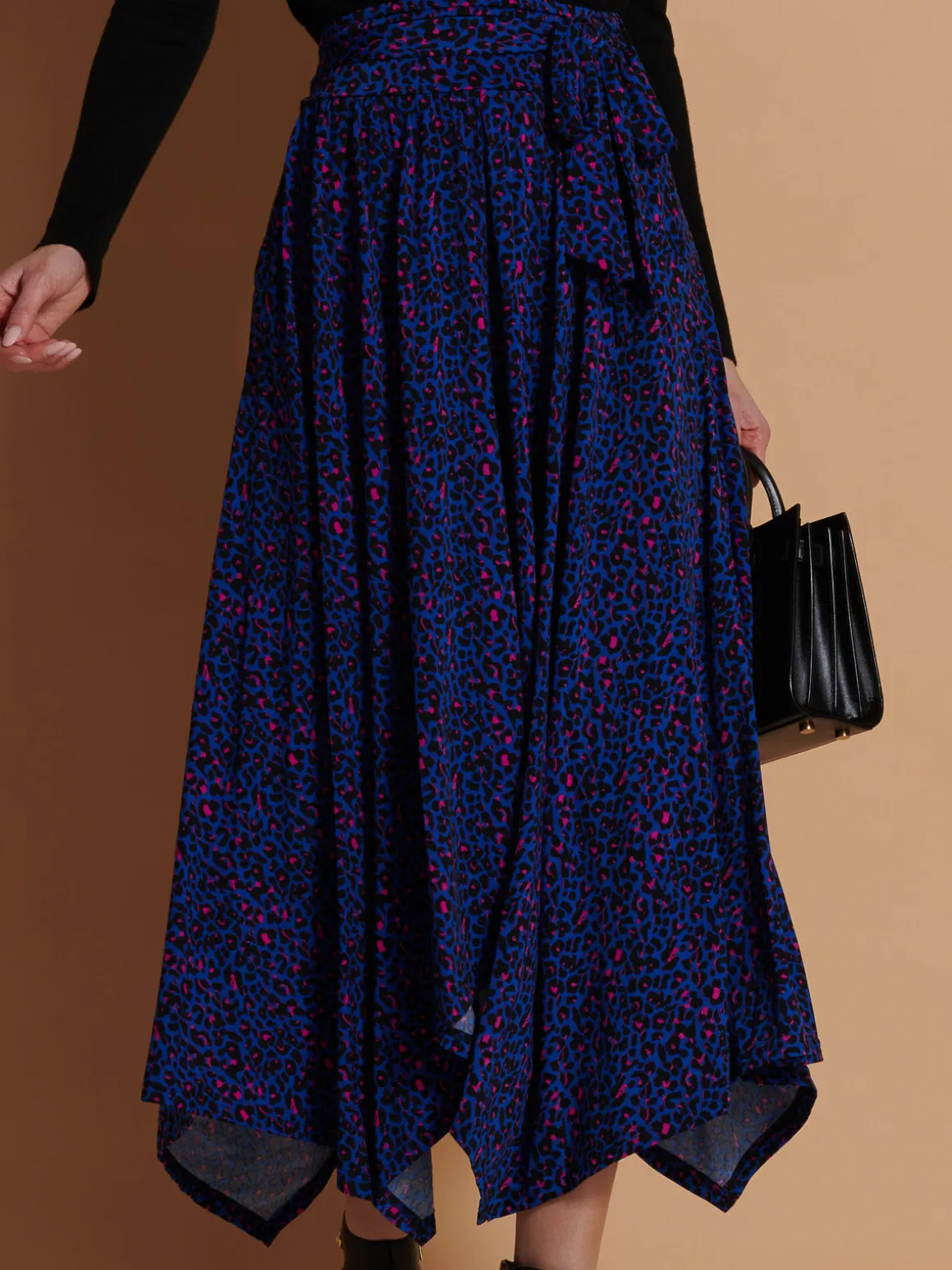 Jolie Moi Cady Animal Print Maxi Skirt, Blue Animal