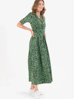 Jolie Moi Denise Maxi Dress, Green Animal/Multi