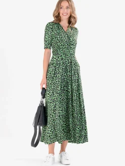 Jolie Moi Denise Maxi Dress, Green Animal/Multi