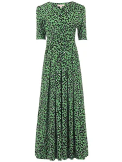 Jolie Moi Denise Maxi Dress, Green Animal/Multi