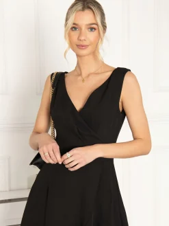 Jolie Moi Eliza Frill Hem Dress, Black
