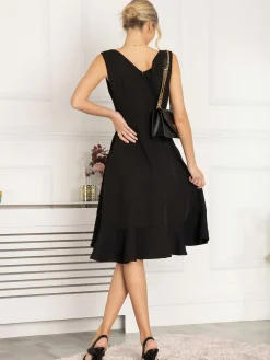 Jolie Moi Eliza Frill Hem Dress, Black