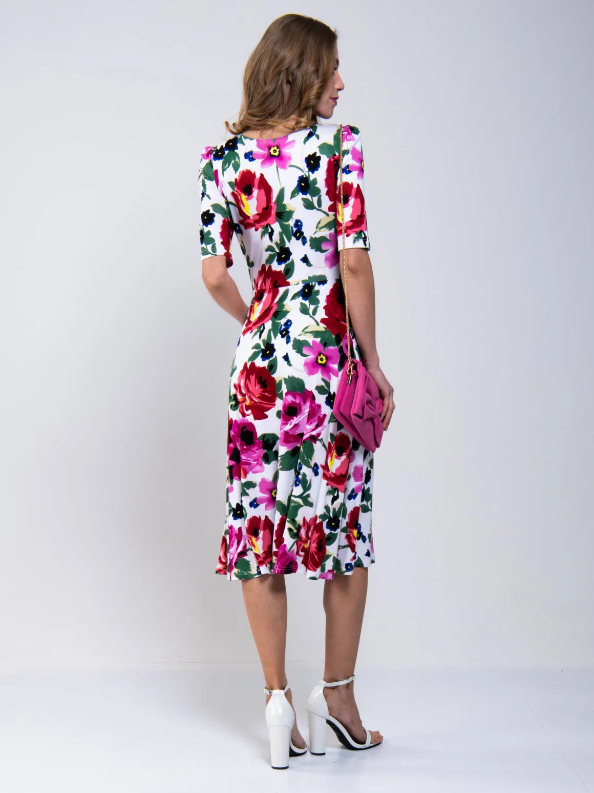 Jolie Moi Floral Tea Dress, Pink