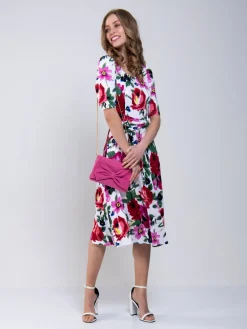 Jolie Moi Floral Tea Dress, Pink