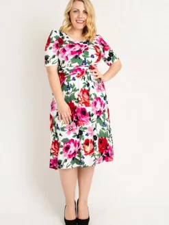 Jolie Moi Floral Tea Dress, Pink