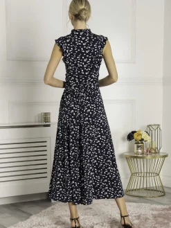 Jolie Moi Frill Detail Maxi Dress, Dark Teal
