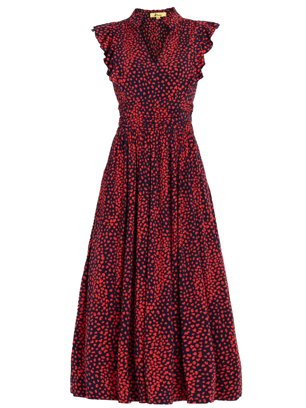 Jolie Moi Frill Detail Maxi Dress, Red Animal