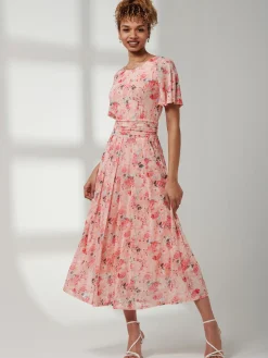 Jolie Moi Giana Mesh Maxi Dress, Floral Multi
