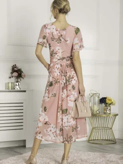Jolie Moi Giana Mesh Maxi Dress, Mauve