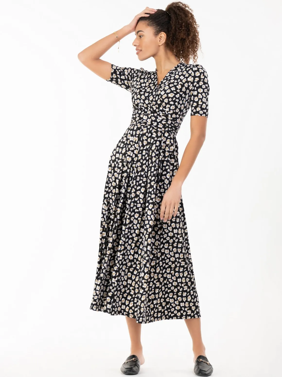 Jolie Moi Jenny Animal Print Jersey Maxi Dress, Black Animal