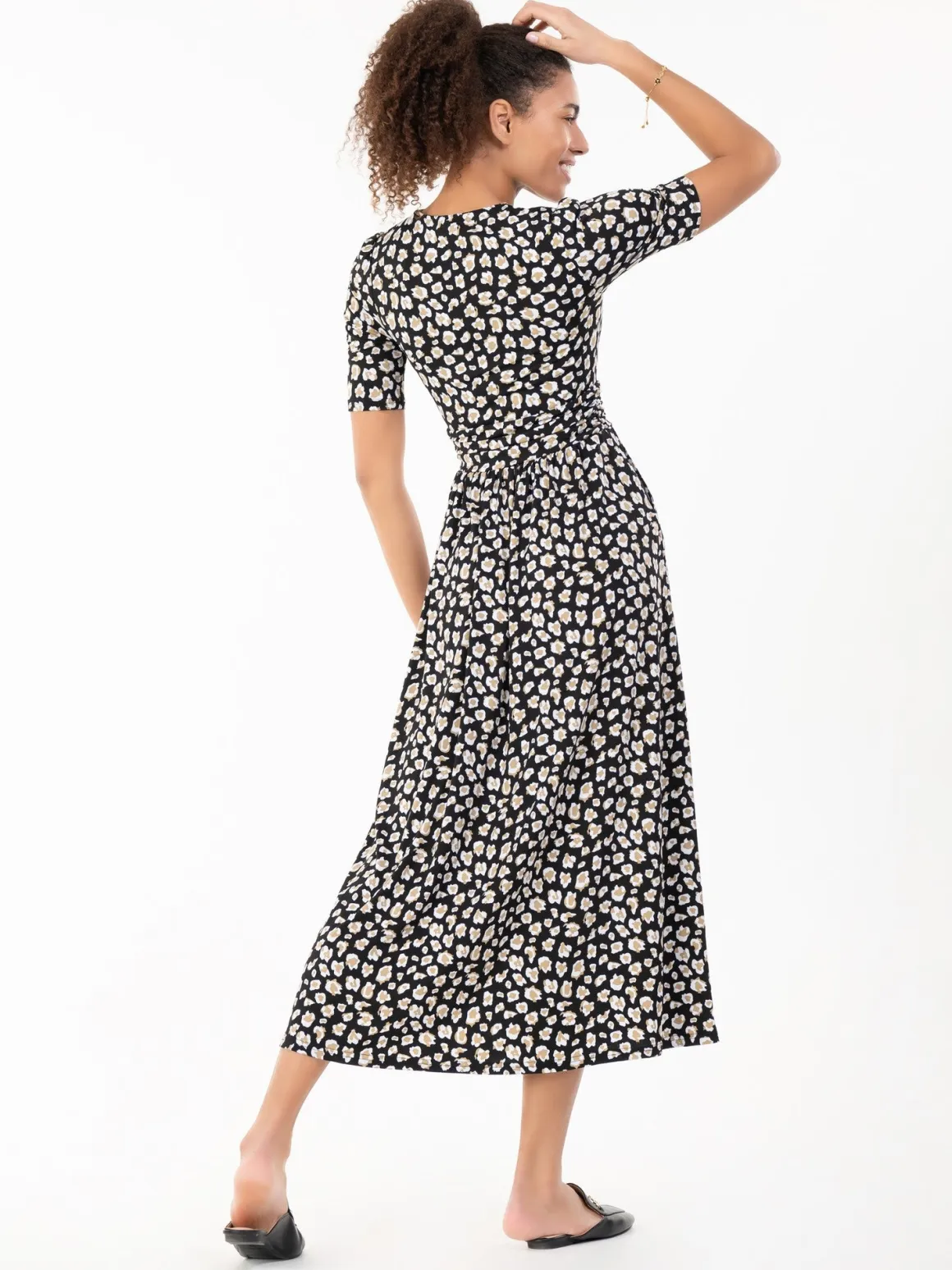 Jolie Moi Jenny Animal Print Jersey Maxi Dress, Black Animal