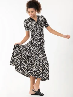 Jolie Moi Jenny Animal Print Jersey Maxi Dress, Black Animal