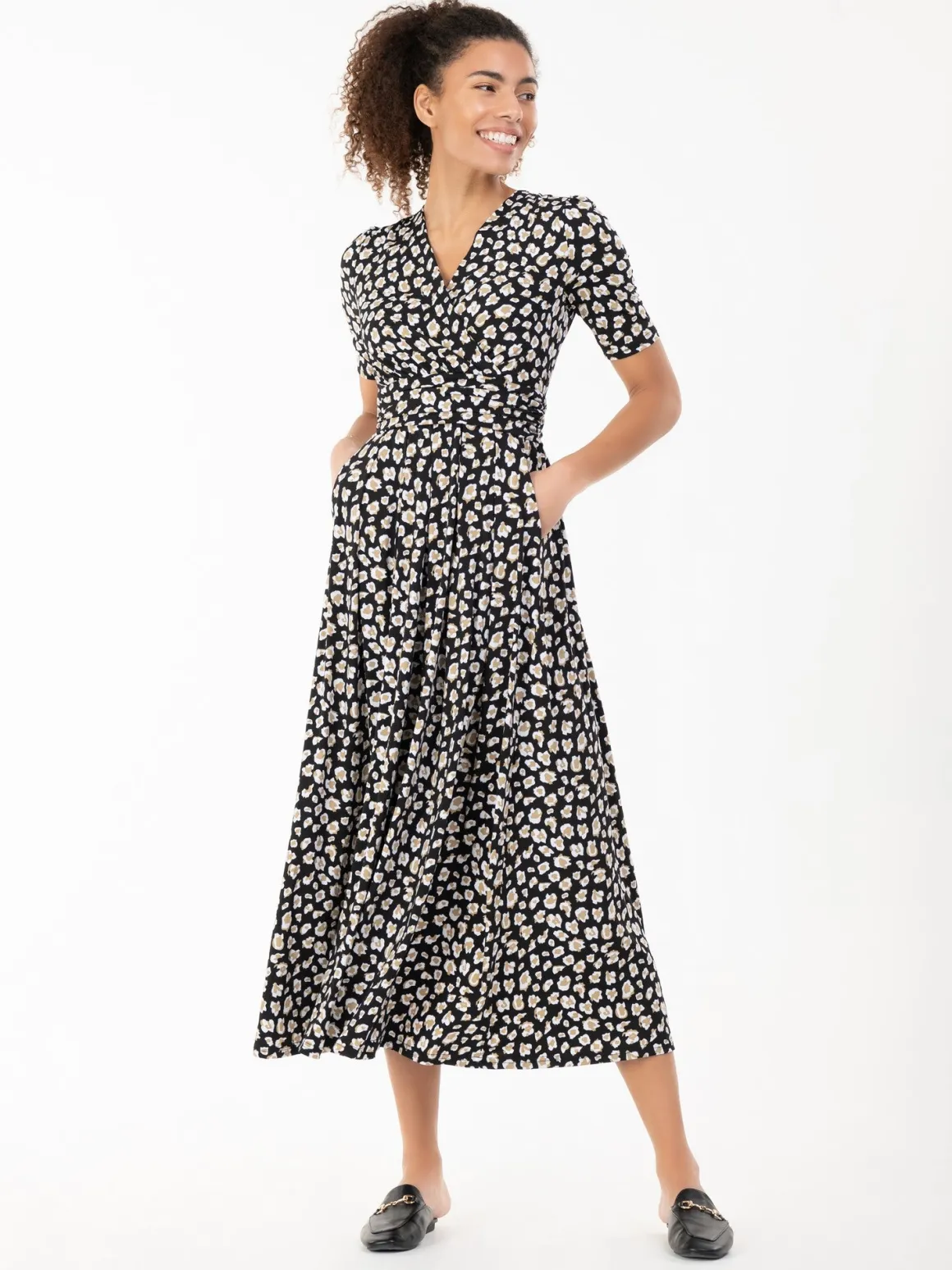 Jolie Moi Jenny Animal Print Jersey Maxi Dress, Black Animal