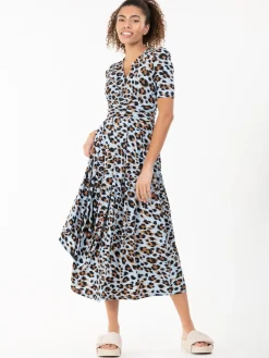 Jolie Moi Jenny Animal Print Maxi Dress, Blue Animal