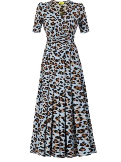 Jolie Moi Jenny Animal Print Maxi Dress, Blue Animal