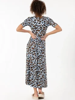 Jolie Moi Jenny Animal Print Maxi Dress, Blue Animal
