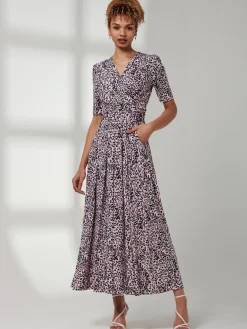 Jolie Moi Kendall Wrap Front Maxi Dress, Pink Animal