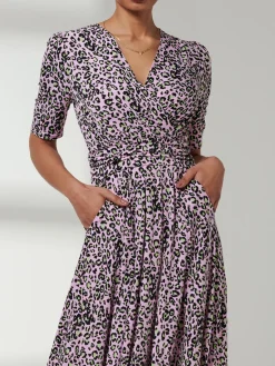 Jolie Moi Kendall Wrap Front Maxi Dress, Pink Animal