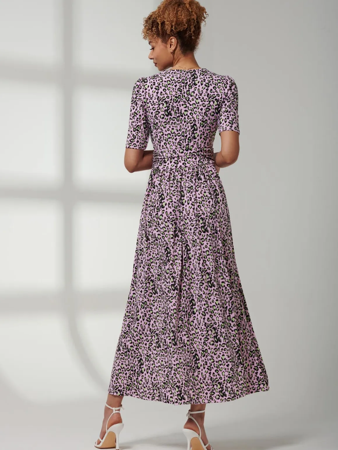 Jolie Moi Kendall Wrap Front Maxi Dress, Pink Animal
