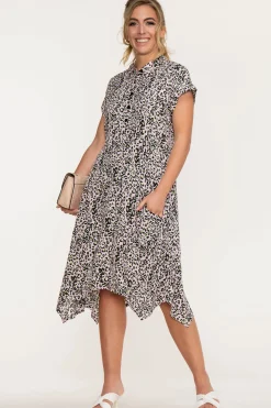 Jolie Moi Mabley Hanky Hem Tunic, Pink Animal