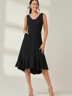 Jolie Moi Palmer Dip Hem Shift Dress, Black