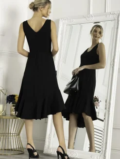 Jolie Moi Palmer Dip Hem Shift Dress, Black
