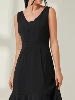 Jolie Moi Palmer Dip Hem Shift Dress, Black