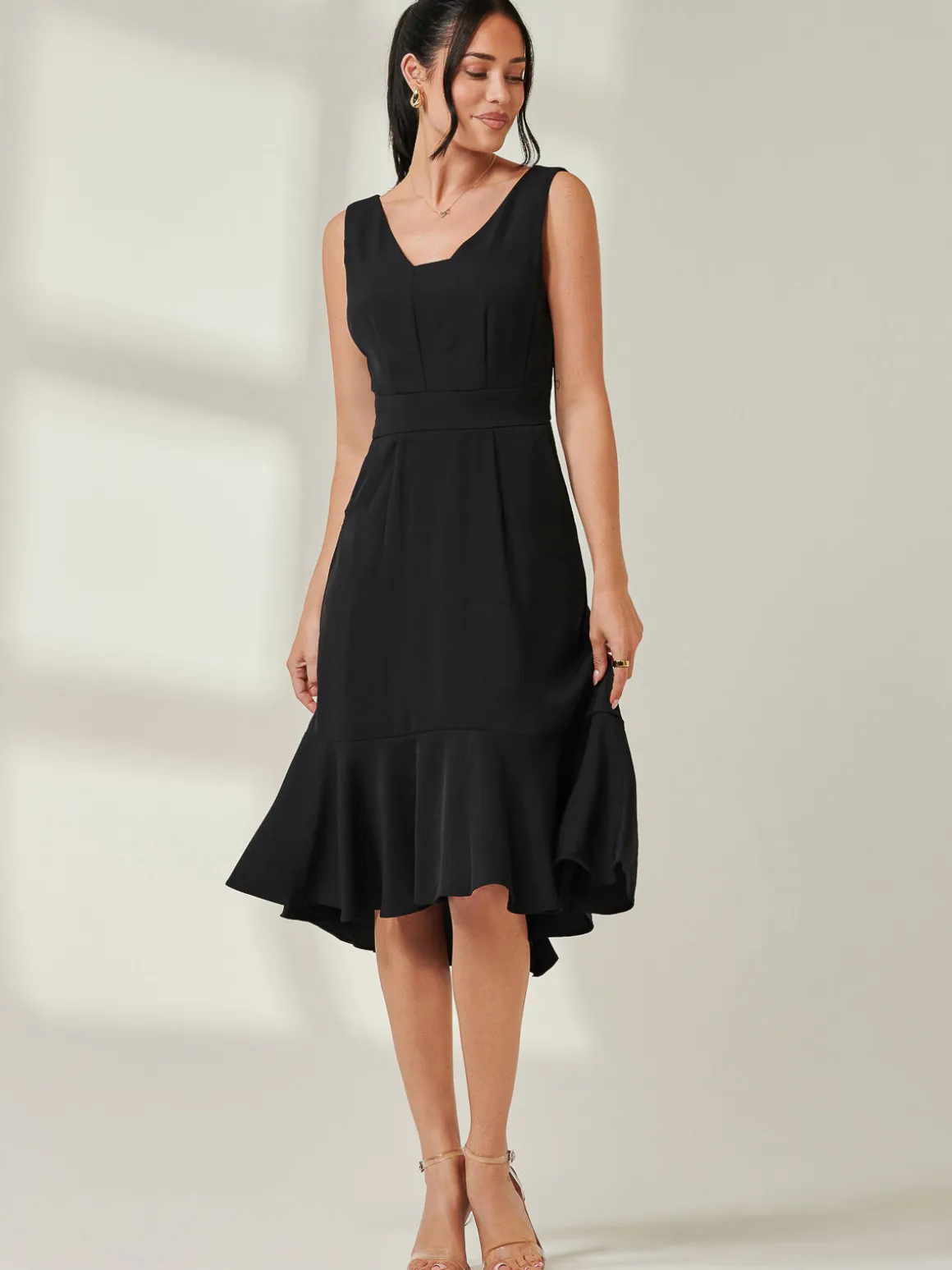 Jolie Moi Palmer Dip Hem Shift Dress, Black