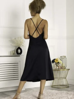 Jolie Moi Reene Cowl Neck Midi Dress, Blue