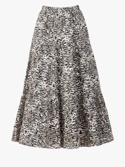 Jolie Moi Sara Animal Print Midi Skirt, Cream Animal