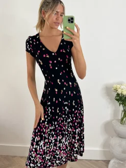 Jolie Moi Sasha Midi Dress, Black Multi