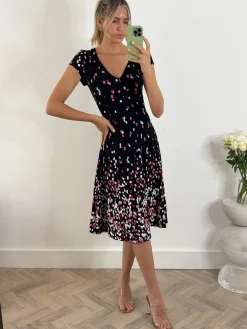 Jolie Moi Sasha Midi Dress, Black Multi