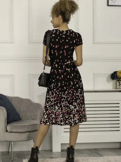 Jolie Moi Sasha Midi Dress, Black Multi