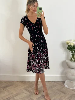 Jolie Moi Sasha Midi Dress, Black Multi