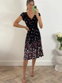 Jolie Moi Sasha Midi Dress, Black Multi
