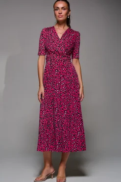 Jolie Moi Selene Animal Print Maxi Dress, Magenta