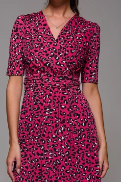Jolie Moi Selene Animal Print Maxi Dress, Magenta