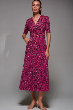 Jolie Moi Selene Animal Print Maxi Dress, Magenta